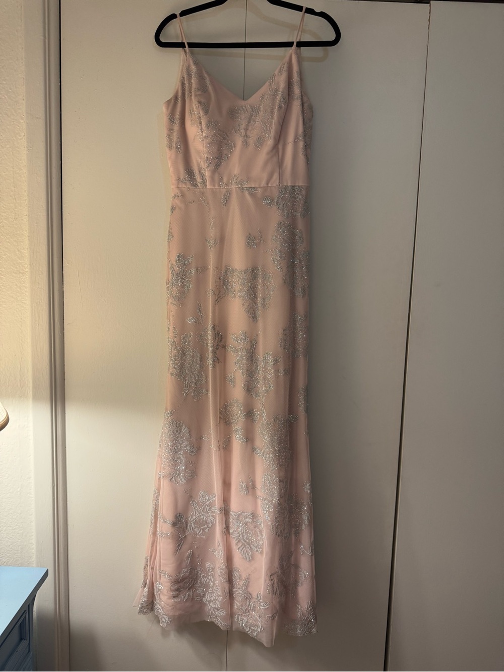 Hayley Paige Occasions Blush Pink Sequin Embellished Gown